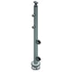 Poteau de garde corps inox 304 départ gauche avec support de lisse et pince à verre  embase à visser au sol avec cache