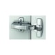 Charnière invisible ouverture 95°avec amortiseur pour porte épaisse SENSYS entraxe 45 mm à enfoncer applique coudure 0 mm