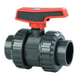 Vanne PVC industrie double union à coller