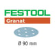 Disque abrasif appliqué Granat STF D90/6 - boîte 100 - diamètre 90 mm - Grain 120