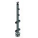 Poteau de garde corps inox 304 intermédiaire avec support de lisse et pince à verre  embase à visser au sol avec cache