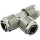 Raccord en Té série 01230 - D=6/4 mm - laiton nickelé - 01230 6/4