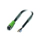 Câble pour capteur/actionneur série SAC-PVC - M8 - 3 pôles - droit - femelle - PVC - câble=3 m - SAC-3P- 3,0-PVC/M 8FS
