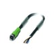 Câble pour capteurs/actionneur série SAC-PUR - M8 - 4 pôles - droit - femelle - PUR - câble=3 m - SAC-4P- 3,0-PUR/M 8FS