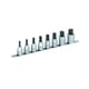 Rack de 8 douilles tournevis 1/2" 6 pans 6 à 19 mm