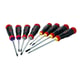 Jeu de 8 tournevis Plat, Phillips® et Pozidriv® avec manche bimatière T-J8