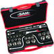 Coffret de 28 outils avec 22 douilles 6 pans 1/2" en mm et accessoires 75-SH28