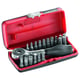 Coffret de douilles embouts de vissage avec cliquet manche rotatif R.PE360J22PB 23 pièces