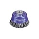 Brosse à fil pour meuleuse - mèches torsadées - fil acier - diamètre 65 mm - diamètre du fil 0,5 mm