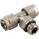 Raccord à compression Té orientable à piquage mâle central - 1/8 - 6 mm - laiton nickelé