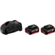 Pack batteries et chargeur pour outillage électroportatif TWIN PACK GBA 18V + GAL1880 CV - 2 batteries 18V 5Ah - chargeur rapide