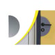 Plaque de poussée polyuréthane demi-lune anti-bactérien à coller gris