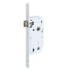 Serrure à larder 1 point coffre mince blanche axe 40 mm bec-de-cane
