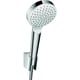 Combiné de douche Crometta et douchette 1 jet EcoSmart 9 l/min avec flexible de douche 160 cm blanc/chromé