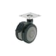 Roulette de meuble sur platine bandage plastique 660.40 diamètre 75 mm charge 100 kg gris clair