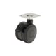 Roulette de meuble sur platine bandage plastique 660.40 diamètre 75 mm charge 100 kg gris anthracite