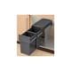 Poubelle de cuisine rectangulaire plastique gris 2 bacs de 15 litres