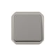 Poussoir NO étanche avec enjoliveur PLEXO - 10 A - gris