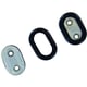 Support d'extrémité avec enjoliveur pour tube ovale 30 x 15 mm noir mat