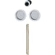 Ensemble de poignée ronde pour porte coulissante SET 5 4920 avec cache mortaise chromé mat