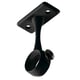 Piton sur platine pour tube de penderie rond noir mat