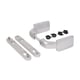 Ensemble sur plaque fixe ou manoeuvrable clé I aluminium entraxe 92 mm
