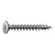 Vis bois pour panneaux arrière meuble Filetage total Tête fraisée large Torx® T-STAR plus Pointe 4CUT Zingué WIROX