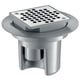 Siphon pour sol carrelé ou béton brut grille carrée 100x100 mm - sortie intégrée D40 mm