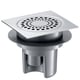 Siphon pour sol carrelé ou béton brut grille ronde - 150 x150 mm - sortie intégrée D40 mm