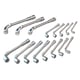 Jeu de 16 clés à pipe débouchées 6 x 6 pans - 8 à 24 mm