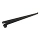 Console noir mat pour crémaillère simple perforation - 20 cm