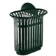 Corbeille 2 flux avec totem TULIPE - 2 x 60 L - vert mousse RAL 6005