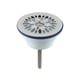 Bonde de lavabo à joint intégré à grille L263 - Diamètre : 63 mm