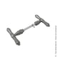 Bouton double LANGUEDOC fe patiné verni 1 portée carré 6 x 105 mm