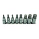 Jeu de 8 douilles tournevis 1/2" 6 pans - Dimensions de l'empreinte : 6 à 19 mm