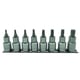 Jeu de 8 douilles tournevis 1/2" Torx® court - Dimensions de l'empreinte : T20 à T55