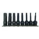 Jeu de 8 douilles tournevis impact 1/2" 6 pans - Dimensions de l'empreinte : 5 à 19 mm