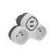 Bloc multiprise biplite 3 x 16A - 2P + T / USB A