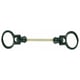 Anneau double pour serrure de volet inox noir carré 7 x 80 mm