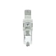 Filtre régulateur sans fonction purge de pression série AW-D - G1/4" - 5µm - manomètre carré intégré - AW20-F02E-D