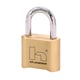 Cadenas à combinaison - Coffre laiton - Anse acier - 4 molettes - Largeur 52 mm - Largeur du coffre 52 mm