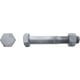 Boulon charpente bois tête hexagonale ISO 4014/4032 Filetage partiel classe 6,8 galvanisé à chaud