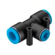 Raccord union en T série QST-0/1 - D=12 mm - D=8 mm - 14 bar - QST-12-8