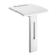 Siège de douche mural rabattable avec pied Basic aluminium blanc 410 x 360 x 480 mm
