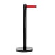 Poteau de guidage noir en acier avec sangle rouge de 2 mètres