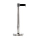 Poteau de guidage en inox aspect chromé avec sangle noir de 2 mètres