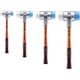 Massette SIMPLEX à embouts interchangeables en polyéthylène thermoplastique (TPE) souple bleu plastique blanc avec boîtier en aluminium manche en bois