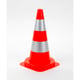 Cône de signalisation PVC orange fluo 2 bandes refléchissantes hauteur 50 cm