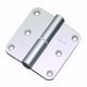 Paumelle carrée 80 x 80 mm aluminium bout ronds