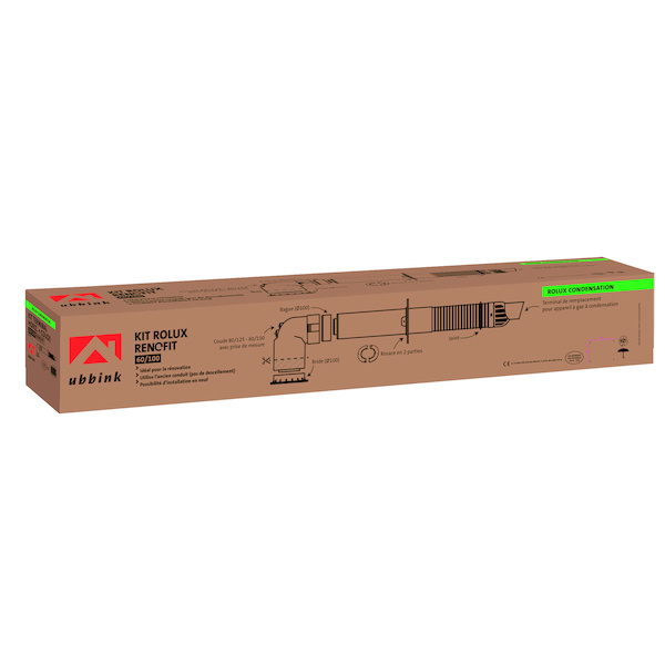 Terminal vertical D80/125mm Rolux Condensation 5G Ocre - Ubbink